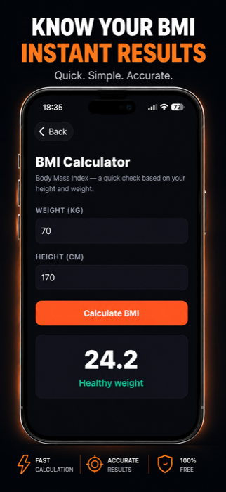 Fit Calculator BMI calculator screen