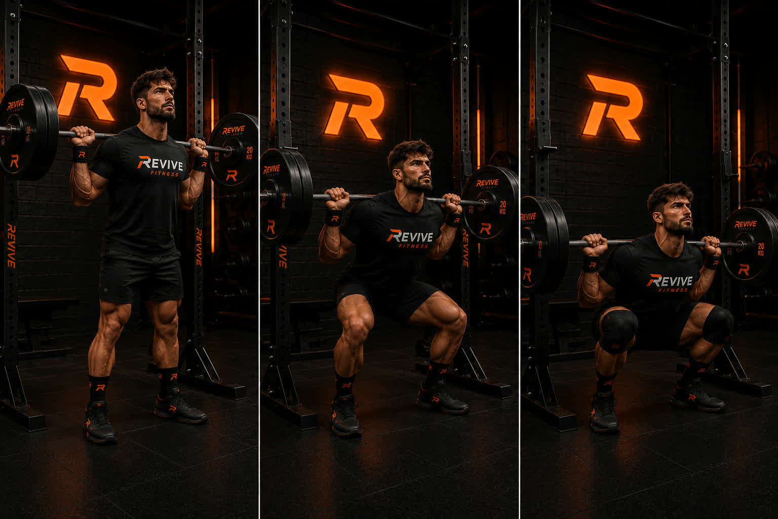 Squat progression tracked with REVIVE Fitness app