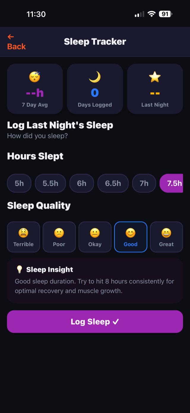 REVIVE sleep tracker — log sleep and get recovery insights