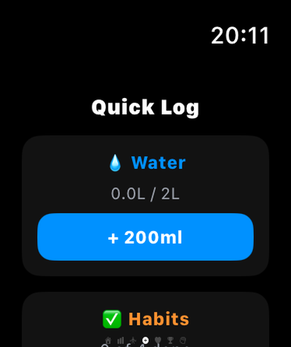 REVIVE Watch quick log